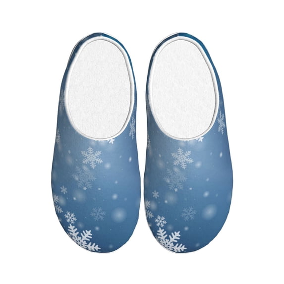 Lsque Snowflakes1 Pattern Womens Comfort Cotton on Scuff With Memory Foam and Anti-skid Sole Slipper-46/47