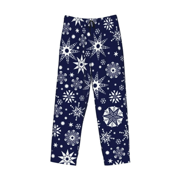 Lsque Snowflakes2 Print Men's Pajama Pants, Lounge Pant - Comfortable Home Wear,Elastic Waistband, Stylish Design-XX-Large