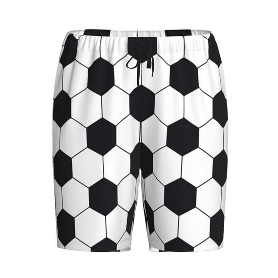 Lsque Soccer Ball Mens Sleep Pajama Shorts,Short Pajama Pants, Cotton Ultra-Soft Knit-4X-Large