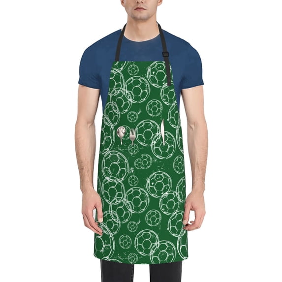 Lsque Soccer Waterproof Apron Chef Aprons for Men Heavy Duty Chemical Work Apron Extra Long Grilling Aprons with Adjustable Bib Apron