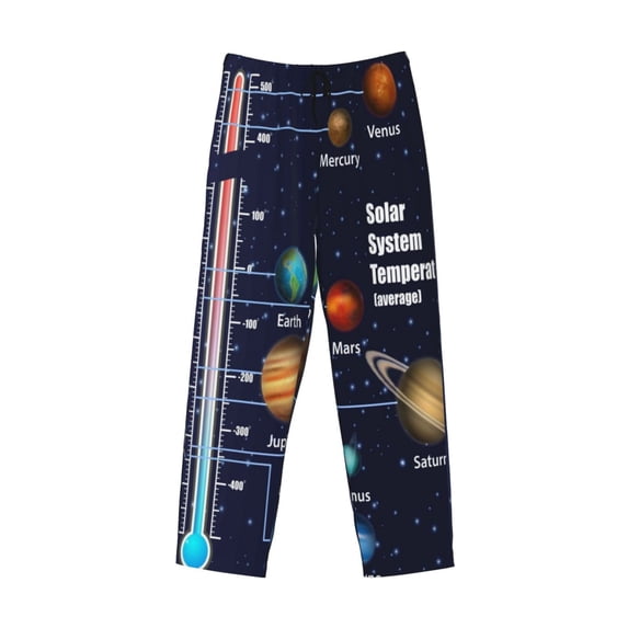 Lsque Solar System Print Men's Pajama Pants, Lounge Pant - Comfortable Home Wear,Elastic Waistband, Stylish Design-Medium
