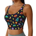 thumbnail image 1 of Lsque Space D Printed Women'S Sports Bra, Compression, Moisture Wicking, High-Impact Sports Bra For Women,Supportive sports bra-XX-Large, 1 of 9