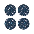 thumbnail image 1 of Lsque Space Dinosaur Pattern 4" Drink Coasters Set of 4, PVC Leather Absorbent Coasters, Table Coaster Set Decorative Coffee Cup Coasters Housewarming Gift -Round Shape, 1 of 6