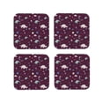 thumbnail image 1 of Lsque Space Dinosaur Pattern 4" Drink Coasters Set of 4, PVC Leather Absorbent Coasters, Table Coaster Set Decorative Coffee Cup Coasters Housewarming Gift -Square, 1 of 6