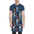 thumbnail image 1 of Lsque Space Dog Waterproof Apron Chef Aprons for Men Heavy Duty Chemical Work Apron Extra Long Grilling Aprons with Adjustable Bib Apron, 1 of 9
