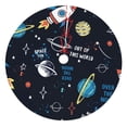 thumbnail image 1 of Lsque Space Print Christmas Tree Skirt, Tree Skirt with Ties or Velcro, Perfect for Holiday Decorations, Halloween, and New Year-36", 1 of 7
