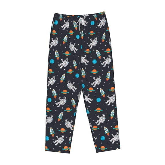 Lsque Space Print Women's Pajama Pants, Lounge Pant - Comfortable Home Wear,Elastic Waistband, Stylish Design-Medium