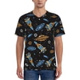 thumbnail image 1 of Lsque Space Rocket Pattern Mens Polo Golf Shirts Funny Graphics Shorts Sleeve Button Shirts Baseball T-shirt-Medium, 1 of 7