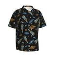 thumbnail image 1 of Lsque Space Rocket pattern Hawaiian Shirt for Men, Unisex Summer Beach Casual Short Sleeve Button Down Shirts-Large, 1 of 9