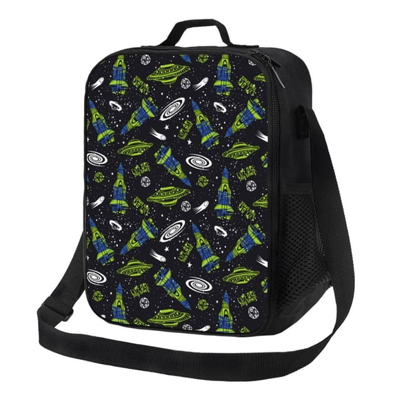 Lsque Space Rockets Lunch Bag Lunch Box for Women Men Reusable Insulated Lunch Tote Bag,Leakproof Thermal Cooler Sack Food Handbags Case High Capacity