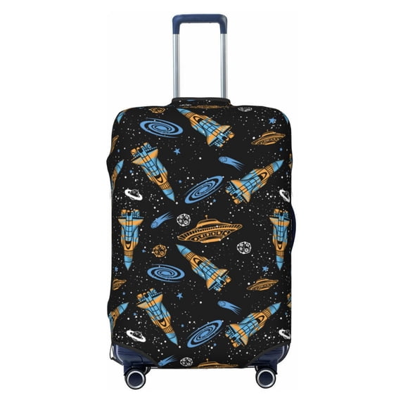 Lsque Space Rockets Printed Luggage Cover, Travel Luggage Protector,Scratch and Dirt Resistant, Fits 18-32 Inch Luggage - Medium