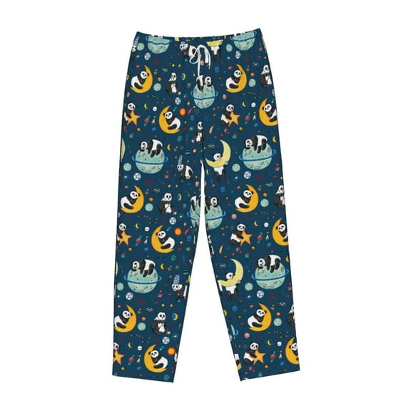 Lsque Space Sleeping Panda Print Women's Pajama Pants, Lounge Pant - Comfortable Home Wear,Elastic Waistband, Stylish Design-XX-Large