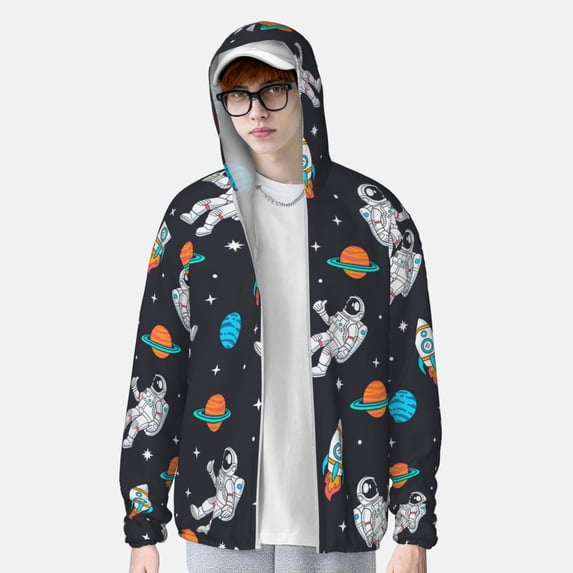 Lsque Space UPF 50+ Lightweight Sun Protection Men's Women's Long Sleeve Shirt, Hoodie Performance -3X-Large
