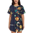 thumbnail image 1 of Lsque Space Women's Short-Sleeved Pajama Set - 2 Piece Soft and Lightweight Sleepwear Set-3X-Large, 1 of 9