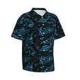 thumbnail image 1 of Lsque Spacecraft pattern Hawaiian Shirt for Men, Unisex Summer Beach Casual Short Sleeve Button Down Shirts-3X-Large, 1 of 9