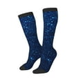 thumbnail image 1 of Lsque Sparkling Blue Glitter Printed Crew Socks Men's Women's LightWeight Thin Casual Calf Socks ,Knee High Socks,Cotton Socks, 1 of 9