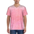 thumbnail image 1 of Lsque Sparkly Pink Glitter Pattern Mens Polo Golf Shirts Funny Graphics Shorts Sleeve Button Shirts Baseball T-shirt-Medium, 1 of 7