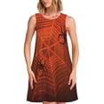 thumbnail image 1 of Lsque Spider Web Pattern Summer Dresses for Women – Sleeveless T-Shirt Swing Sundress, Perfect for the Beach and Casual Days, 1 of 7