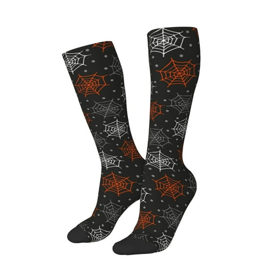 Lsque Spider Web Printed Crew Socks Men's Women's LightWeight Thin Casual Calf Socks ,Knee High Socks,Cotton Socks