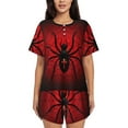 thumbnail image 1 of Lsque Spider on the Web Women's Short-Sleeved Pajama Set - 2 Piece Soft and Lightweight Sleepwear Set-, 1 of 9