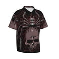 thumbnail image 1 of Lsque Spider with Skull pattern Hawaiian Shirt for Men, Unisex Summer Beach Casual Short Sleeve Button Down Shirts-Medium, 1 of 9