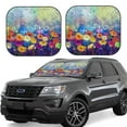 thumbnail image 1 of Lsque Spring Flower Seasonal 2 PCS Windshield Sun Shade | CarFoldable Window Covers | Car Accessories Reflect UV for Universal Cars SUV Truck | Small, 1 of 7