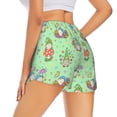 thumbnail image 1 of Lsque Spring Gnome Printed Women's Running Shorts with Liner Pockets,Elastic Quick Dry Workout Athletic Gym Yoga Shorts,Womens High Waist Shorts-, 1 of 9