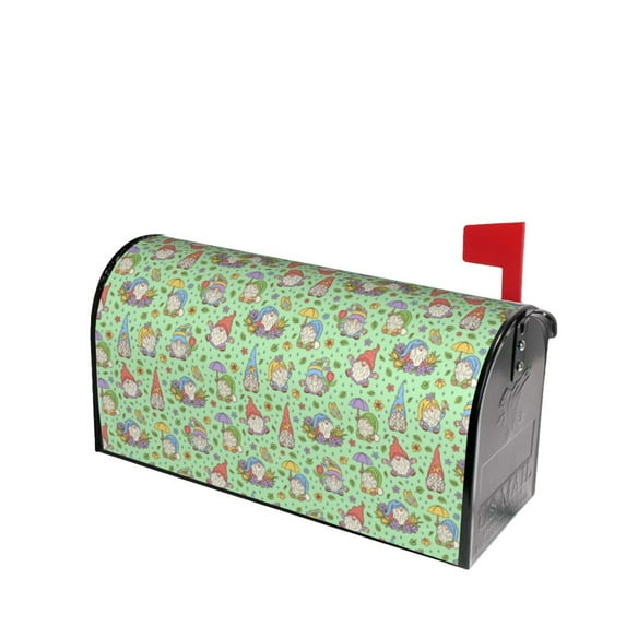 Lsque Spring Gnomes Mailbox Cover Standard Size ,Magnetic Mailbox Covers Post Wraps Letter Box Cover -25.5x21 in