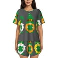 thumbnail image 1 of Lsque Spring St Patrick’S Day Irish Gnomes Women's Short-Sleeved Pajama Set - 2 Piece Soft and Lightweight Sleepwear Set-Medium, 1 of 9