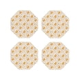 thumbnail image 1 of Lsque Squirrel And Leaves Pattern 4" Drink Coasters Set of 4, PVC Leather Absorbent Coasters, Table Coaster Set Decorative Coffee Cup Coasters Housewarming Gift -Octagon, 1 of 6