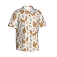 thumbnail image 1 of Lsque Squirrel And Leaves pattern Hawaiian Shirt for Men, Unisex Summer Beach Casual Short Sleeve Button Down Shirts-3X-Large, 1 of 9