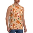 thumbnail image 1 of Lsque Squirrel And Mushroom Print Men's Cotton Blend Sleeveless Muscle Shirts (S-3XL)- Moisture Wicking, Odor Protection, UPF 30+,Large, 1 of 8