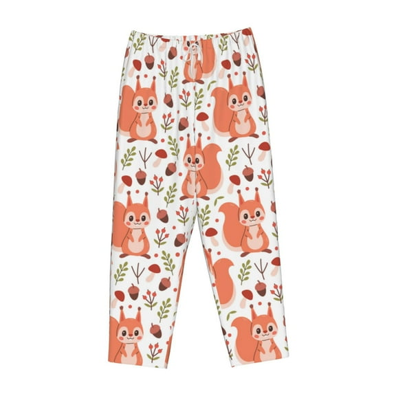 Lsque Squirrel And Print Women's Pajama Pants, Lounge Pant - Comfortable Home Wear,Elastic Waistband, Stylish Design-Medium