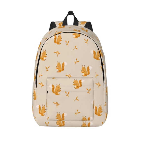 Lsque Squirrel Animal Pattern Canvas Daypack, Durable Backpack, High-quality Versatile Backpack,Vintage Compact Backpack-Small
