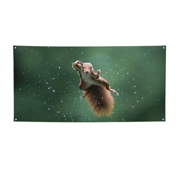 Lsque Squirrel Pattern Party Banner, Festive Banner , Holiday Celebrations and Events for Carnival Birthday Party Festival Decorations-Small