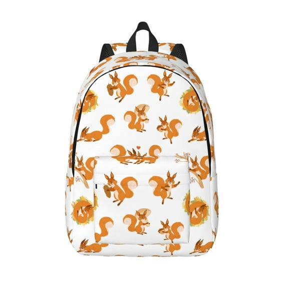 Lsque Squirrel Playing Pattern Canvas Daypack, Durable Backpack, High-quality Versatile Backpack,Vintage Compact Backpack-Medium