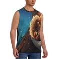 thumbnail image 1 of Lsque Squirrel Sleeping In Tree Print Men's Cotton Blend Sleeveless Muscle Shirts (S-3XL)- Moisture Wicking, Odor Protection, UPF 30+,Small, 1 of 8