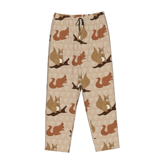 Lsque Squirrel nut backgrounds Print Women's Pajama Pants, Lounge Pant - Comfortable Home Wear,Elastic Waistband, Stylish Design-Medium