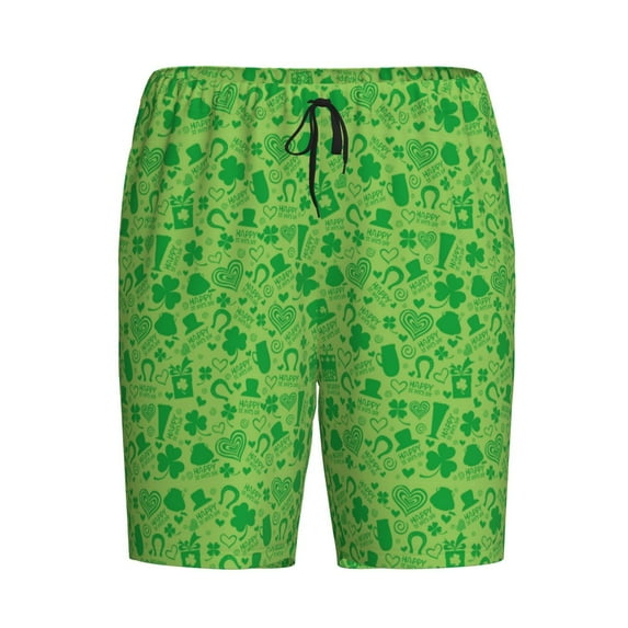 Lsque St Patrick's Day Mens Sleep Pajama Shorts,Short Pajama Pants, Cotton Ultra-Soft Knit-Small