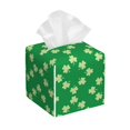 thumbnail image 1 of Lsque St Patrick's Day Printed Tissue Box Cover Holder, Facial Paper Organizer Dispenser,Square with Bottom Belt, PVC Leather Decorative Organizer, 1 of 7