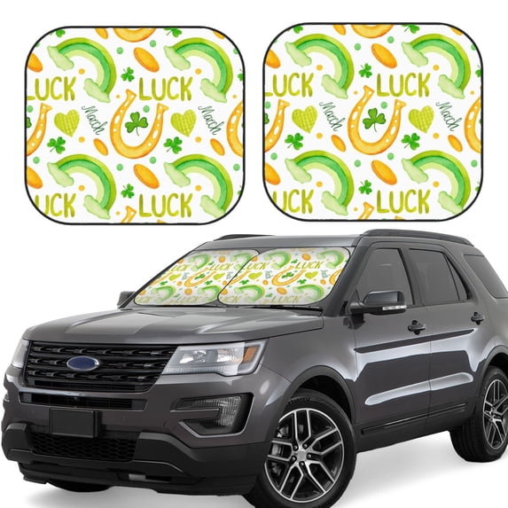 Lsque St Patrick's Day1 2 PCS Windshield Sun Shade | CarFoldable Window Covers | Car Accessories Reflect UV for Universal Cars SUV Truck | Large