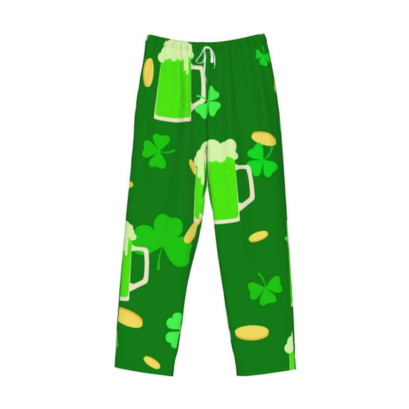 Lsque St Patrick's Day2 Print Men's Pajama Pants, Lounge Pant - Comfortable Home Wear,Elastic Waistband, Stylish Design-Medium