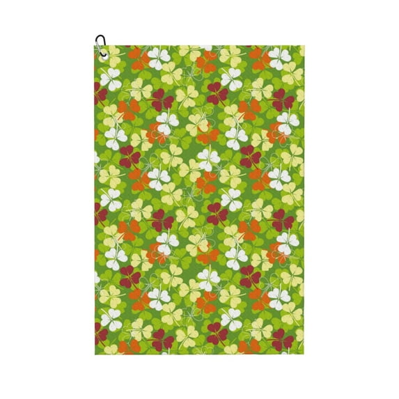 Lsque St. Patrick's Day3 Premium Golf Towel - Ultra Absorbent and Quick Drying Microfiber Towel with Carabiner - Gift for Men -24" X 16"