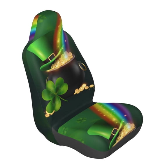 Lsque St. Patrick's Day4 Pattern Car Seat Covers for Front Seats , Waterproof Seat Covers for Cars, Sporty Front Seat Covers,Car Seat Cover Protector Front Seats