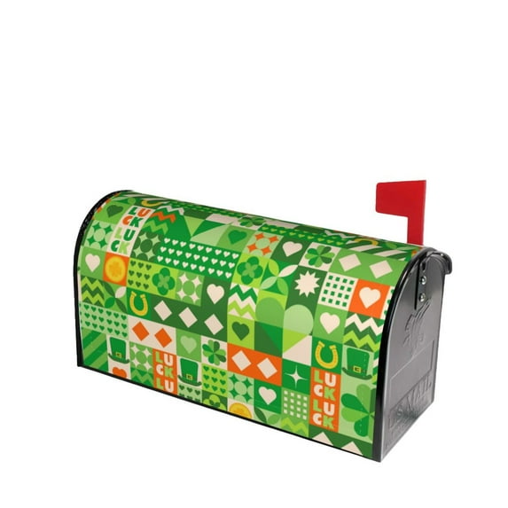 Lsque St Patrick's Day6 Mailbox Cover Standard Size ,Magnetic Mailbox Covers Post Wraps Letter Box Cover -21x18 in