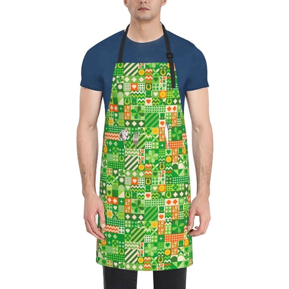 Lsque St Patrick's Day6 Waterproof Apron Chef Aprons for Men Heavy Duty Chemical Work Apron Extra Long Grilling Aprons with Adjustable Bib Apron