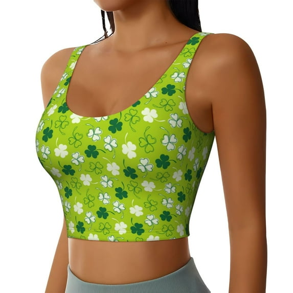 Lsque St Patrick's Day7 Printed Women'S Sports Bra, Compression, Moisture Wicking, High-Impact Sports Bra For Women,Supportive sports bra-Large