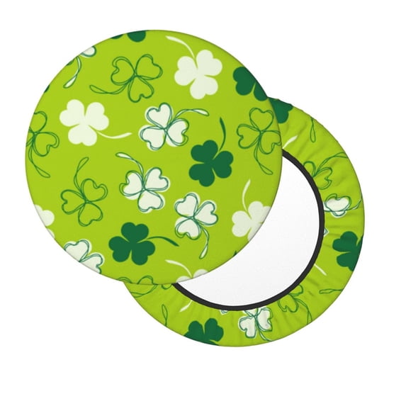 Lsque St Patrick's Day7 Round Bar chair cushion covers Velvet Fabric Premium Comfort Protects from Scratches and Stains for 14-17 Inch Chair- 13 inch