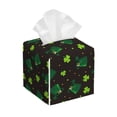 thumbnail image 1 of Lsque St. Patrick's Day8 Printed Tissue Box Cover Holder, Facial Paper Organizer Dispenser,Square with Bottom Belt, PVC Leather Decorative Organizer, 1 of 8