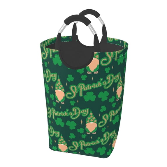 Lsque St Patrick's Day9 Laundry Basket, Laundry Hamper, Dirty Clothes Hamper for Laundry, Collapsible, Waterproof Laundry Baskets with Aluminum Handles for Laundry, Dorm, Family